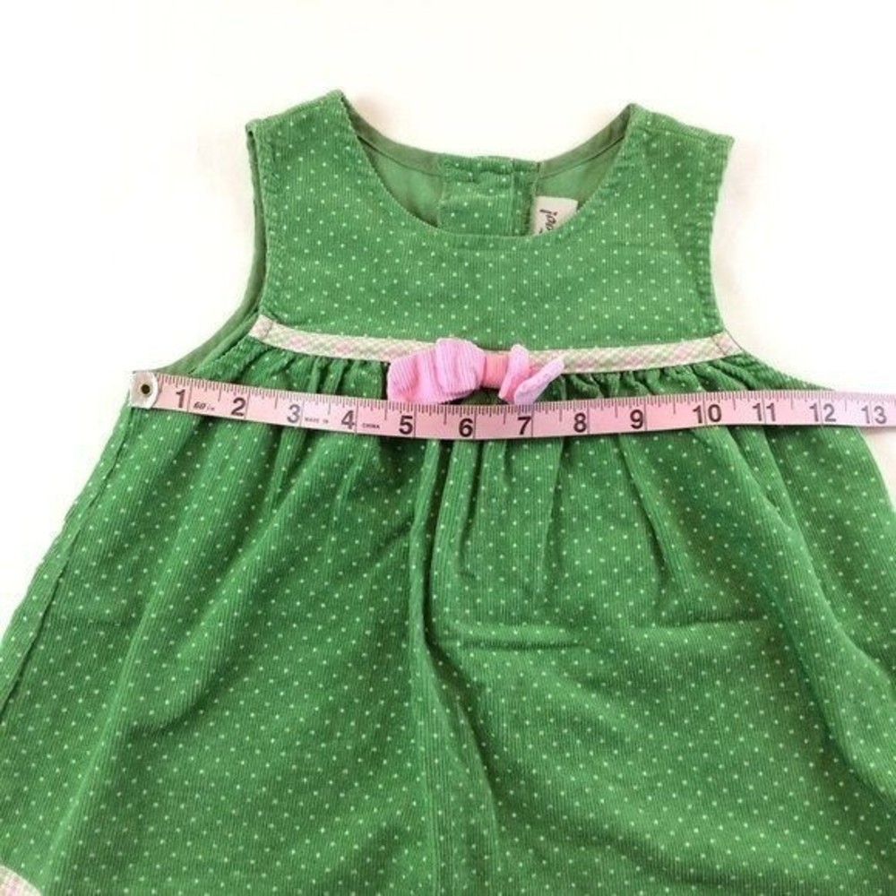 Baby Dress Rare Too Size 24 months One Piece Twill Corduroy Jumper Green Spring - Picture 10 of 12